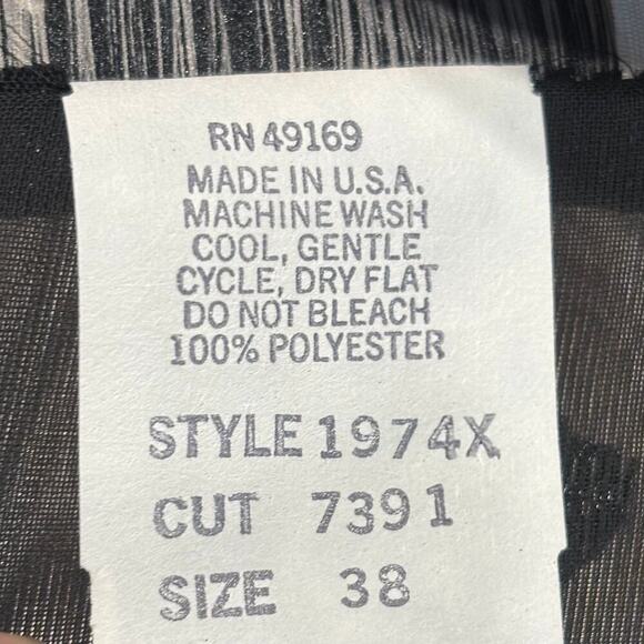 Silhouette Vintage Sheer Rose Blouse – Gothic, Boho Noir, Elegant Tunic Size 38 - Picture 5 of 5